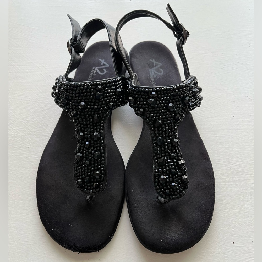 Black sparkly sandals size 9